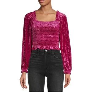 En Saison Danbury Crushed Velvet Smocked Top Size 1X NEW